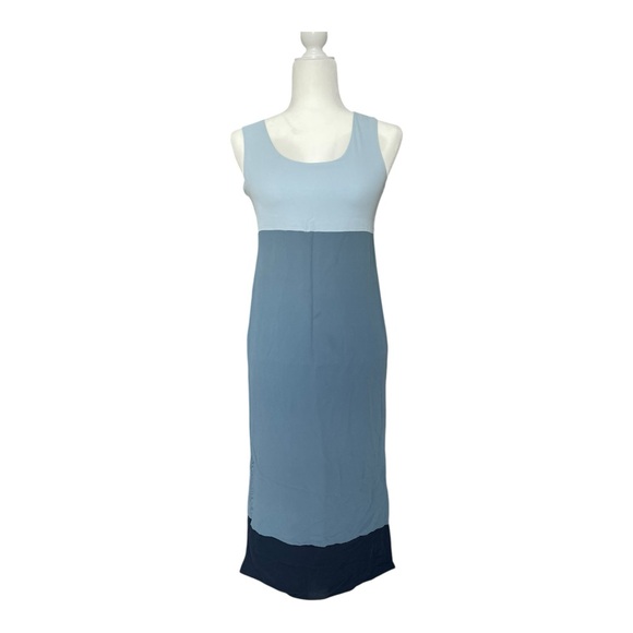 CW-X Dresses & Skirts - Y2K CW 100% Silk Lined Colorblock Sleeveless Maxi Dress Women's light blue Sz 4